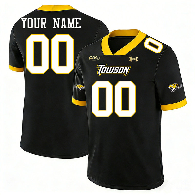 Custom Towson Tigers Name And Number Football Jerseys-Black